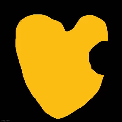 Yellow Heart On Black by Art Mirano multi panel art