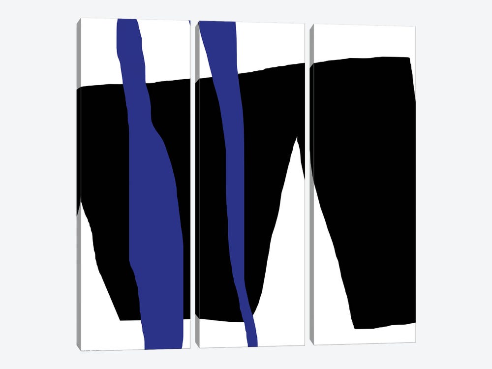 Black And Blue by Art Mirano 3-piece Canvas Wall Art