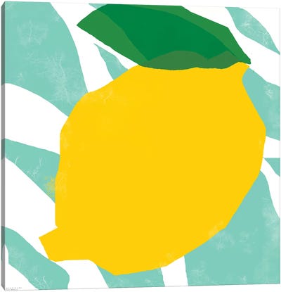 Yellow Lemon Canvas Art Print - Pop Art for Kitchen