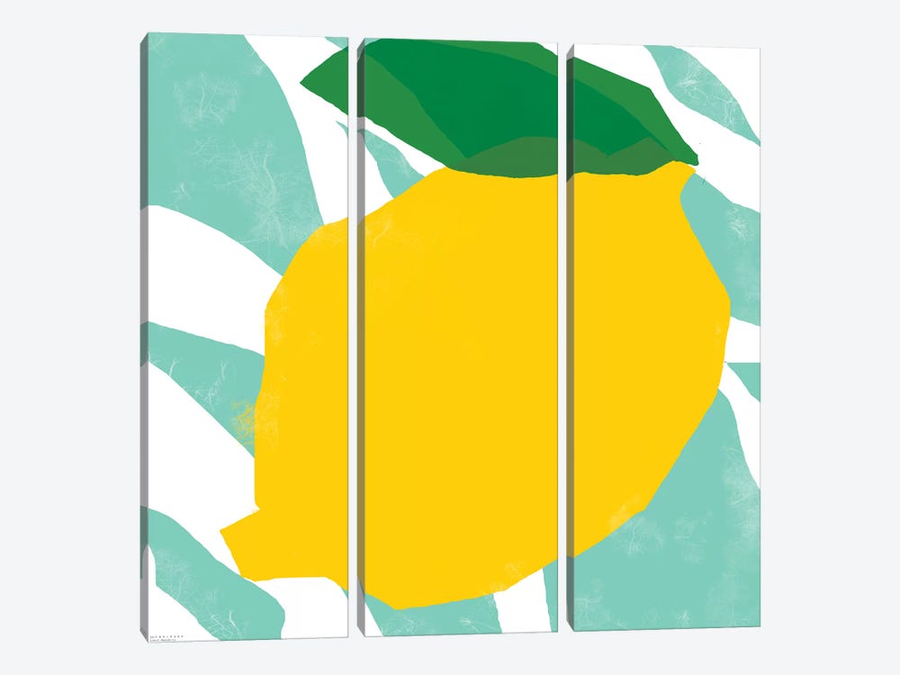 Yellow Lemon by Art Mirano 3-piece Canvas Art Print