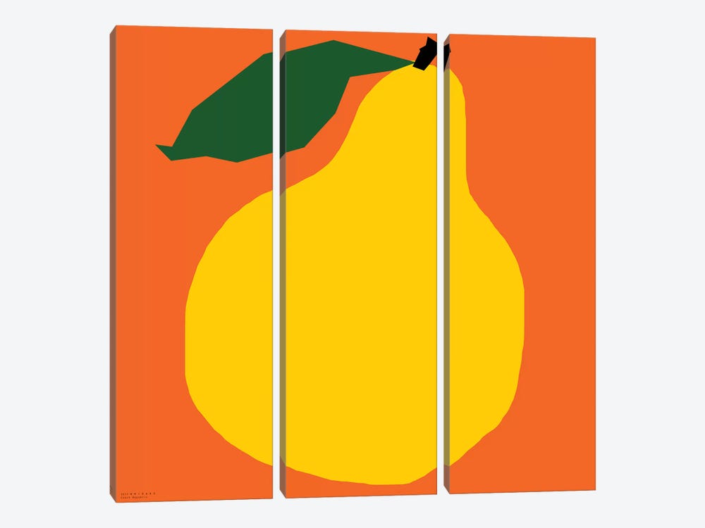 Yellow Pear by Art Mirano 3-piece Canvas Print