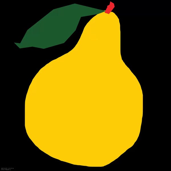 Pop Art Kitchen: Yellow Pear On Black by Art Mirano
