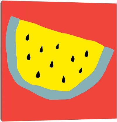 Yellow Watermelon Canvas Art Print - Pop Art for Kitchen
