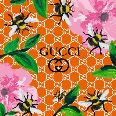 Gucci square G wallpaper - Orange