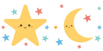 Star And Moon Diptych by Art Mirano multi panel art