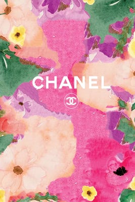 Chanel Flowers Canvas Print Wall Art by Art Mirano