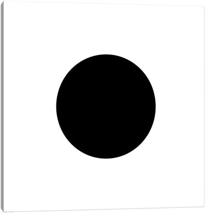 Black Circle Canvas Art Print - Circular Abstract Art
