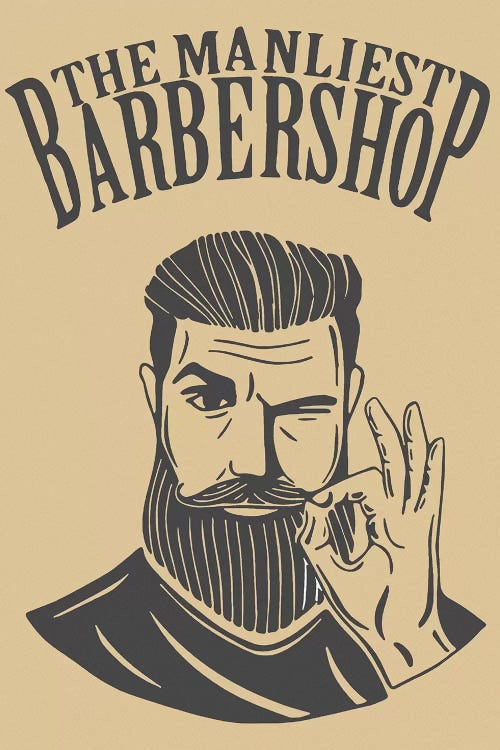 The Manliest Barbershop by Art Mirano wall art