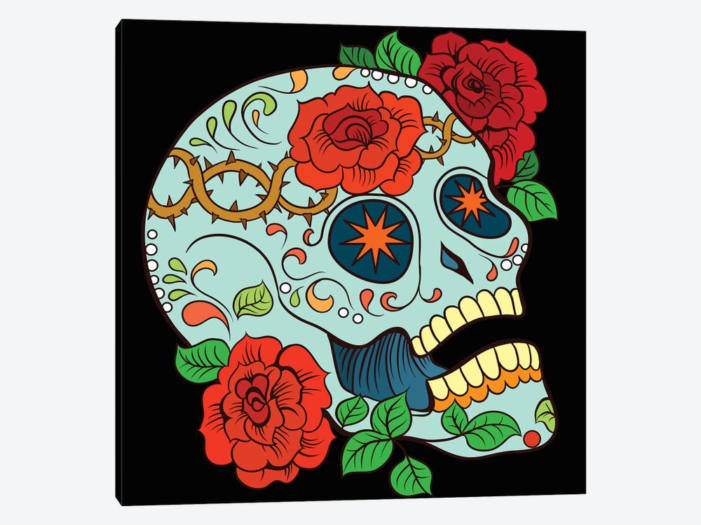 Skull & Roses by Art Mirano 1-piece Canvas Art