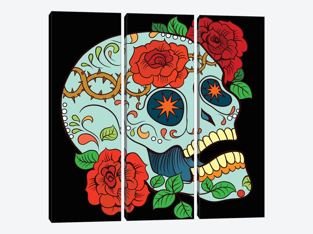 Skull & Roses by Art Mirano 3-piece Canvas Wall Art