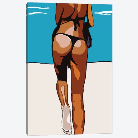 Woman On The Beach Canvas Print #ARM345} by Art Mirano Canvas Art Print