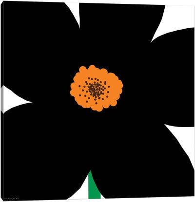 Black Flower Canvas Art Print - Art Mirano