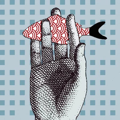 Fish On Hand by Art Mirano canvas print