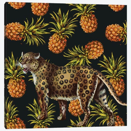 Leopard In Pinapples Canvas Print #ARM374} by Art Mirano Canvas Artwork