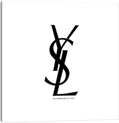 YSL White Canvas Art Print - Yves Saint Laurent