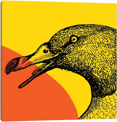 Bird On Yellow Big Canvas Art Print - Goose Art
