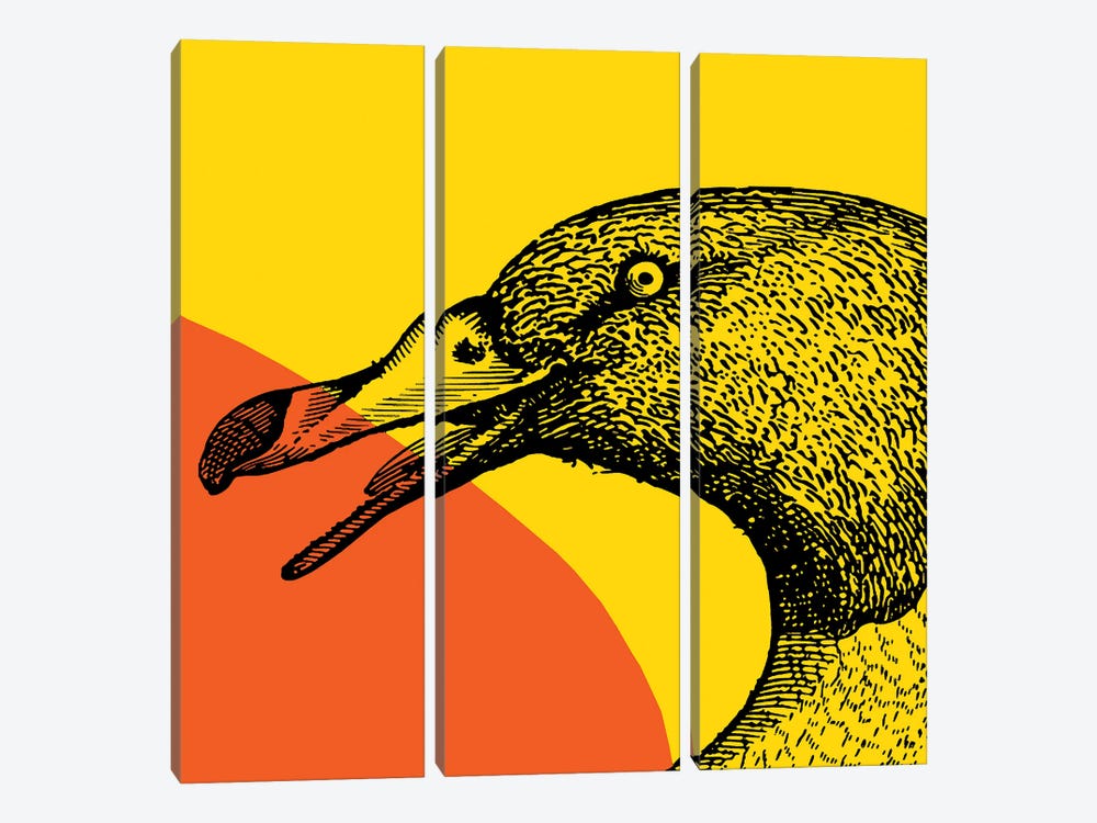 Bird On Yellow Big by Art Mirano 3-piece Canvas Art