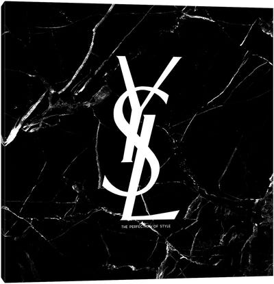 YSL Black Marble Canvas Art Print - Yves Saint Laurent