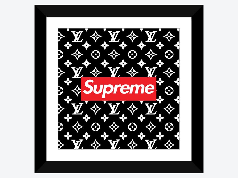 Hand painted Supreme x Louis Vuitton on gallery wrapped canvas