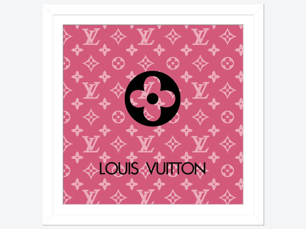 Art Mirano Paintings Canvas Art Prints - Louis Vuitton Symbol Light White ( Fashion > Fashion Brands > Louis Vuitton art) - 18x18 in