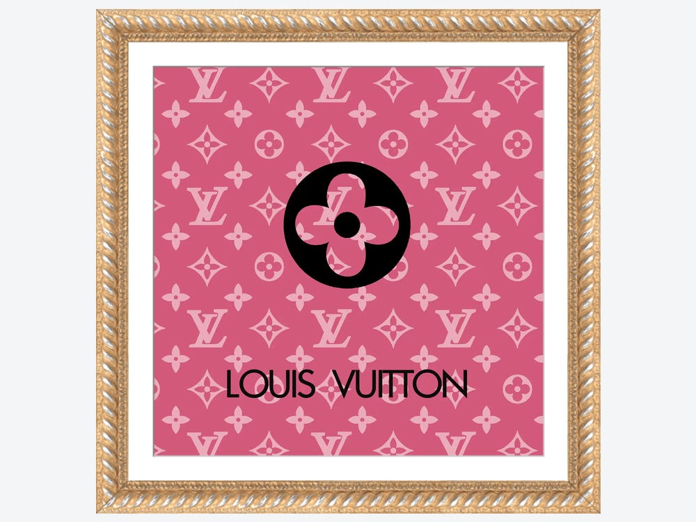 iCanvas Louis Vuitton Symbol Light Black by Art Mirano Framed