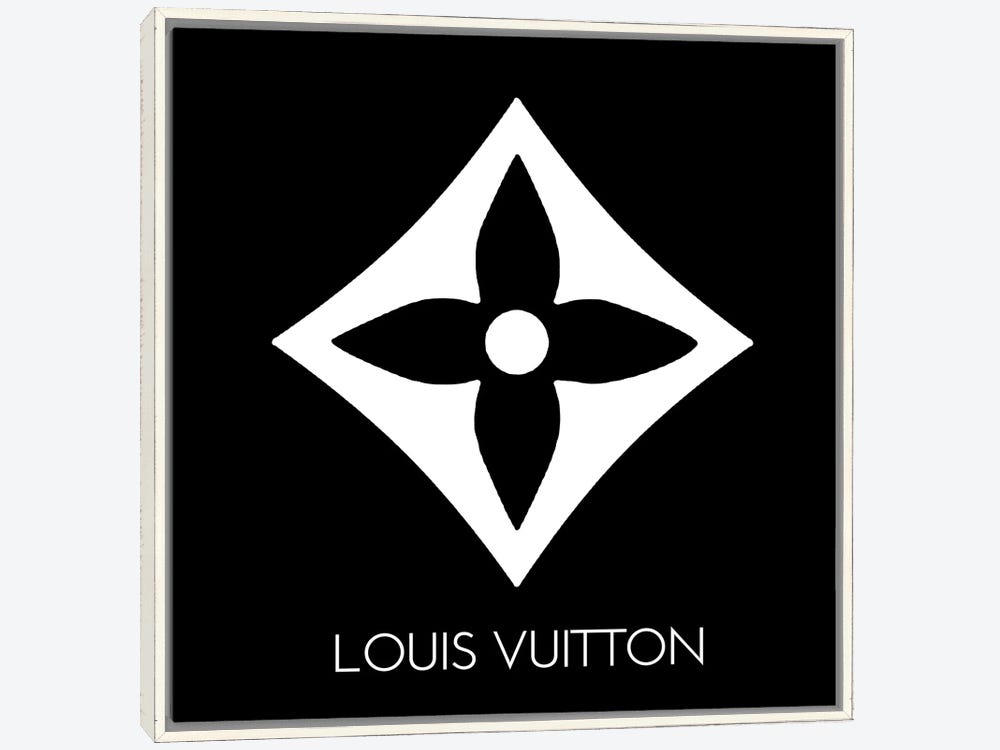 Tryptich Large Canvas Art Print - Louis Vuitton Symbol Light Black ( Fashion > Fashion Brands > Louis Vuitton art) - 60x60 in