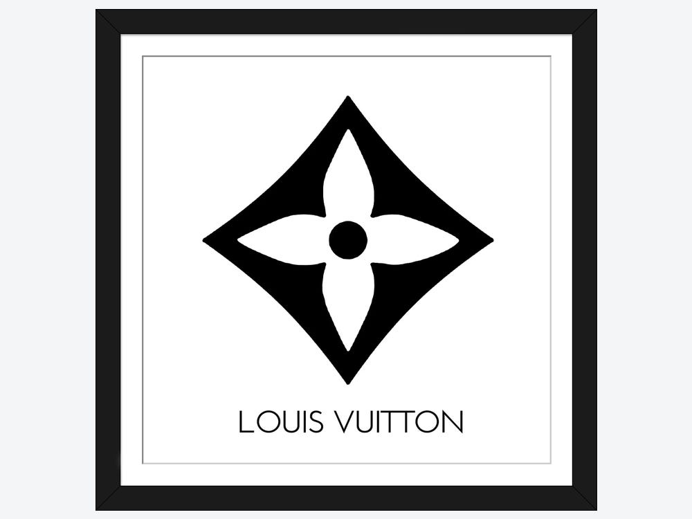 Framed Poster Prints - Louis Vuitton Symbol Light Black by Art Mirano ( Fashion > Fashion Brands > Louis Vuitton art) - 24x24x1