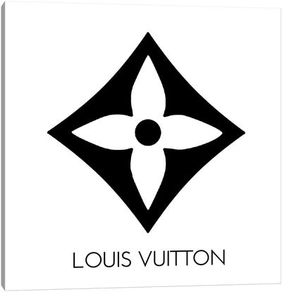 Louis Vuitton Symbol Light White Canvas Art Print - Black & White Pop Culture Art