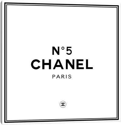 Chanel №5 Canvas Art Print - Black & White Pop Culture Art