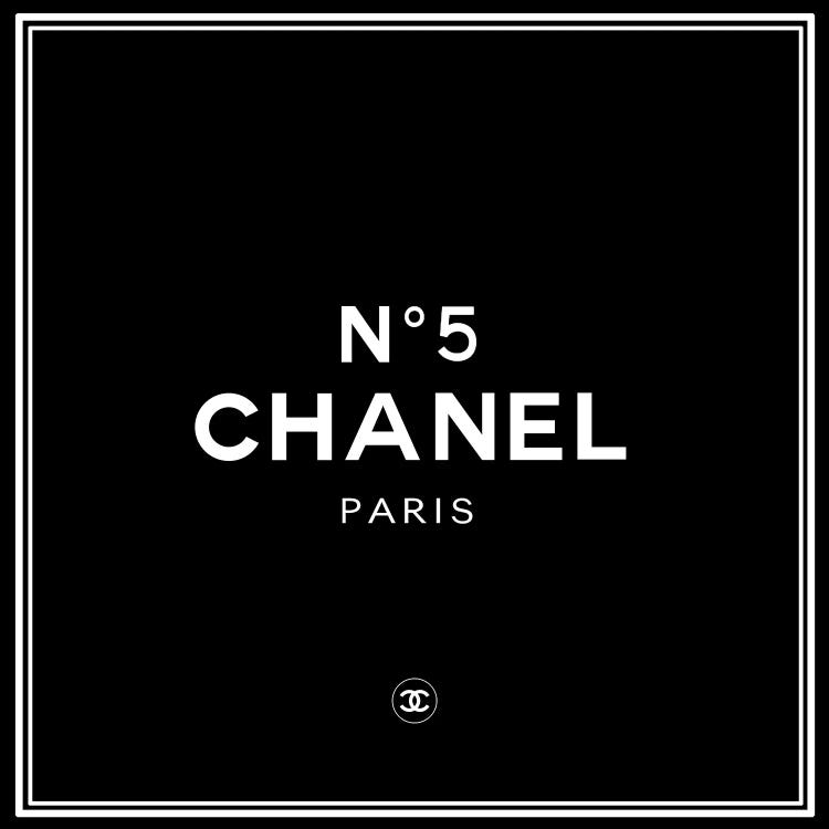 Framed Canvas Art - Chanel No5 Black by Art Mirano ( Fashion > Fashion Brands > Chanel art) - 18x18 in