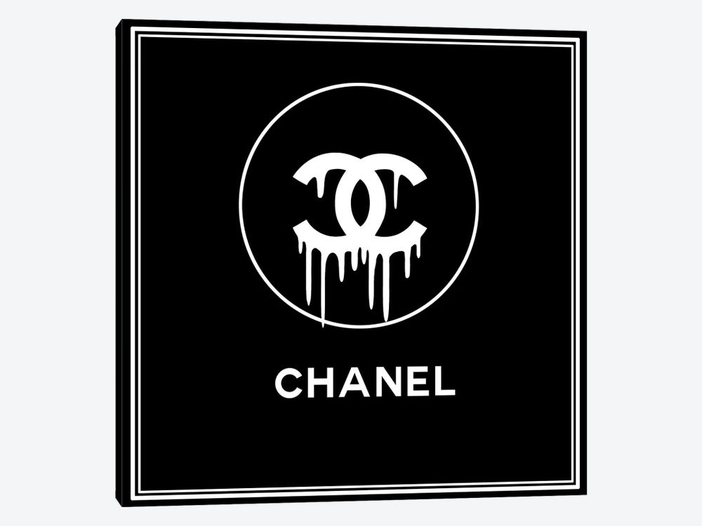 Art Mirano Large Canvas Prints - Chanel Drip Black ( Fashion > Fashion Brands > Chanel art) - 48x48 in