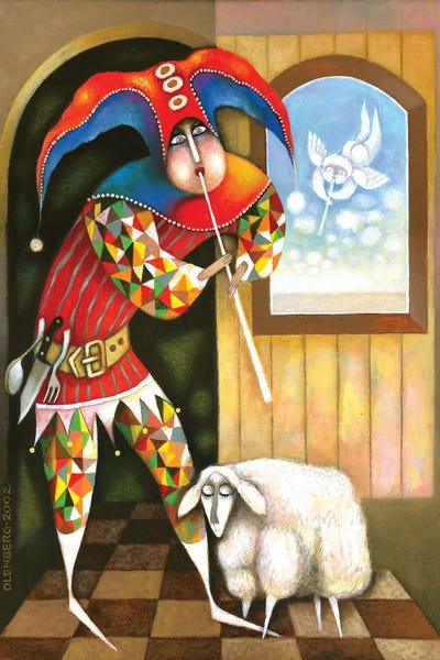 Art Mirano: Shepherd And Sheep by Art Mirano