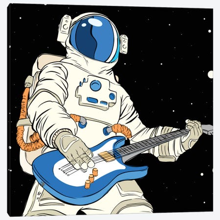 Astronaut guitarist Canvas Print #ARM457} by Art Mirano Art Print