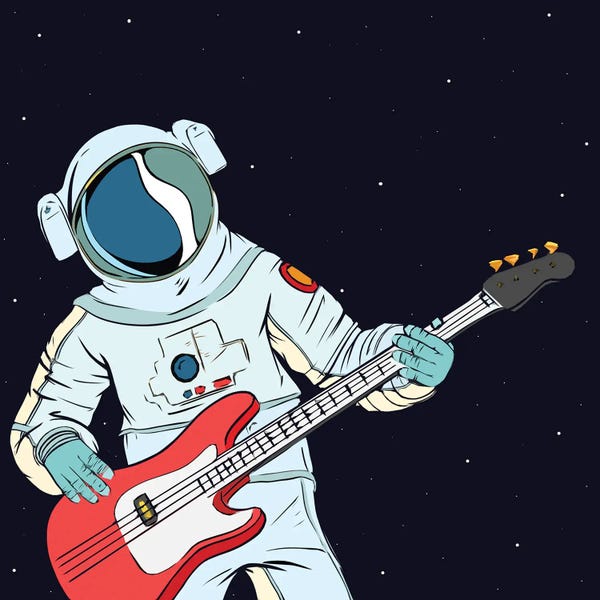 Rock 'n' Roll: Guitarist astronaut by Art Mirano