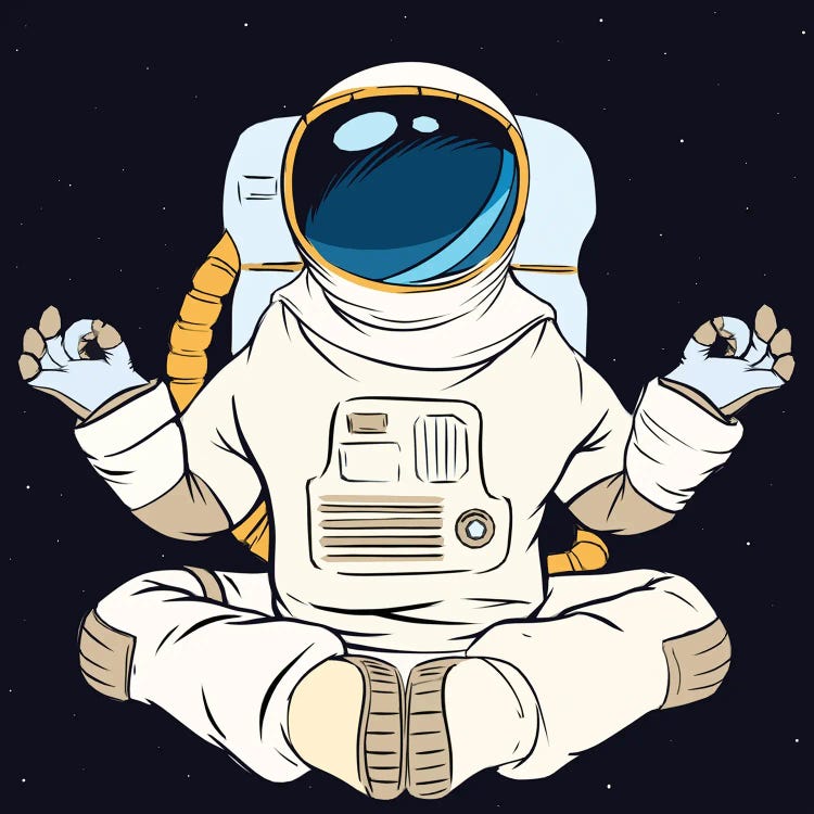 Astronaut and meditation