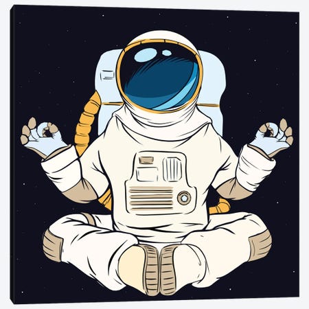 Astronaut and meditation Canvas Print #ARM461} by Art Mirano Art Print