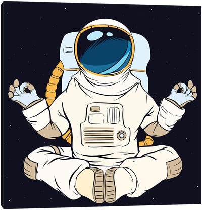 Astronaut and meditation Canvas Art Print - Art Mirano