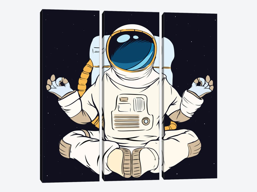Astronaut and meditation by Art Mirano 3-piece Canvas Art