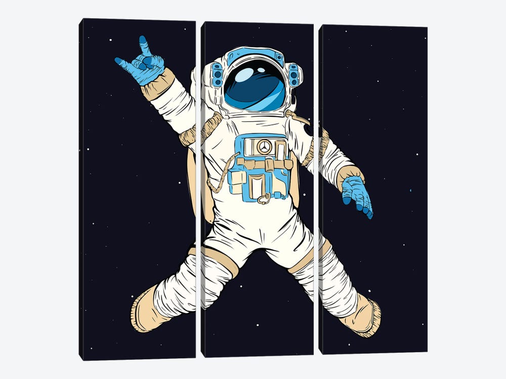 Astronaut in space by Art Mirano 3-piece Canvas Art Print