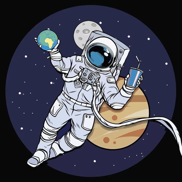 Art Mirano: Astronaut And Juice by Art Mirano