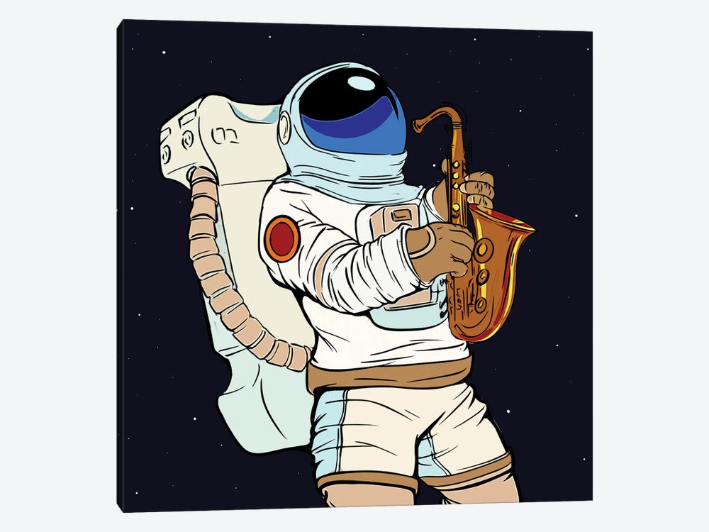 Astronaut Playing The Saxophone by Art Mirano 1-piece Art Print