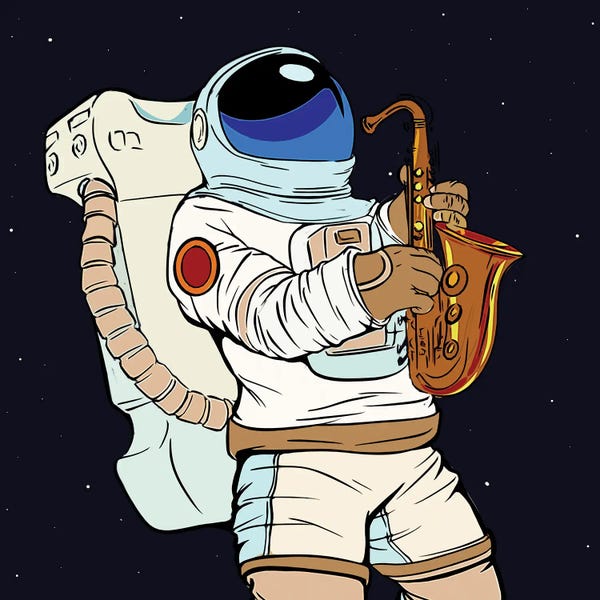 Art Mirano: Astronaut Playing The Saxophone by Art Mirano