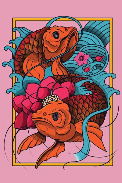 Japan fish by Art Mirano multi panel art