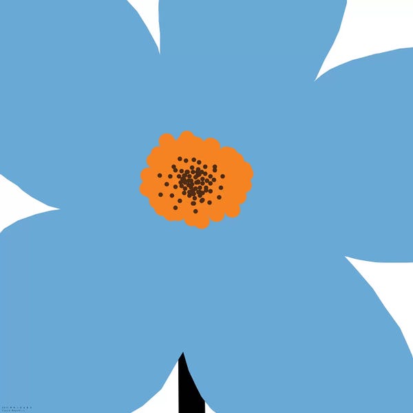 Pop Art: Blue Flower by Art Mirano