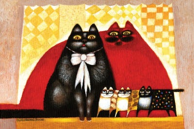 Cats family by Art Mirano canvas print