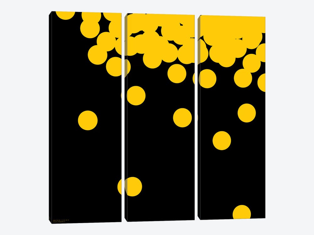 98 Yellow Peas On Black by Art Mirano 3-piece Canvas Art
