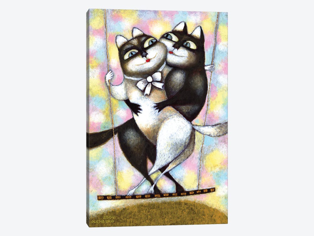 Cats in love by Art Mirano 1-piece Canvas Artwork