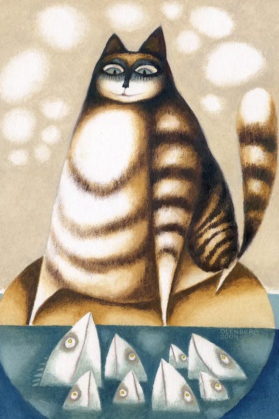 Art Mirano: Fish and Big cat by Art Mirano