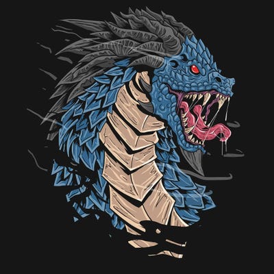 Dragon Head by Art Mirano multi panel art