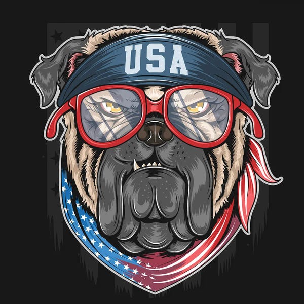 American Décor: Bull Dog USA by Art Mirano